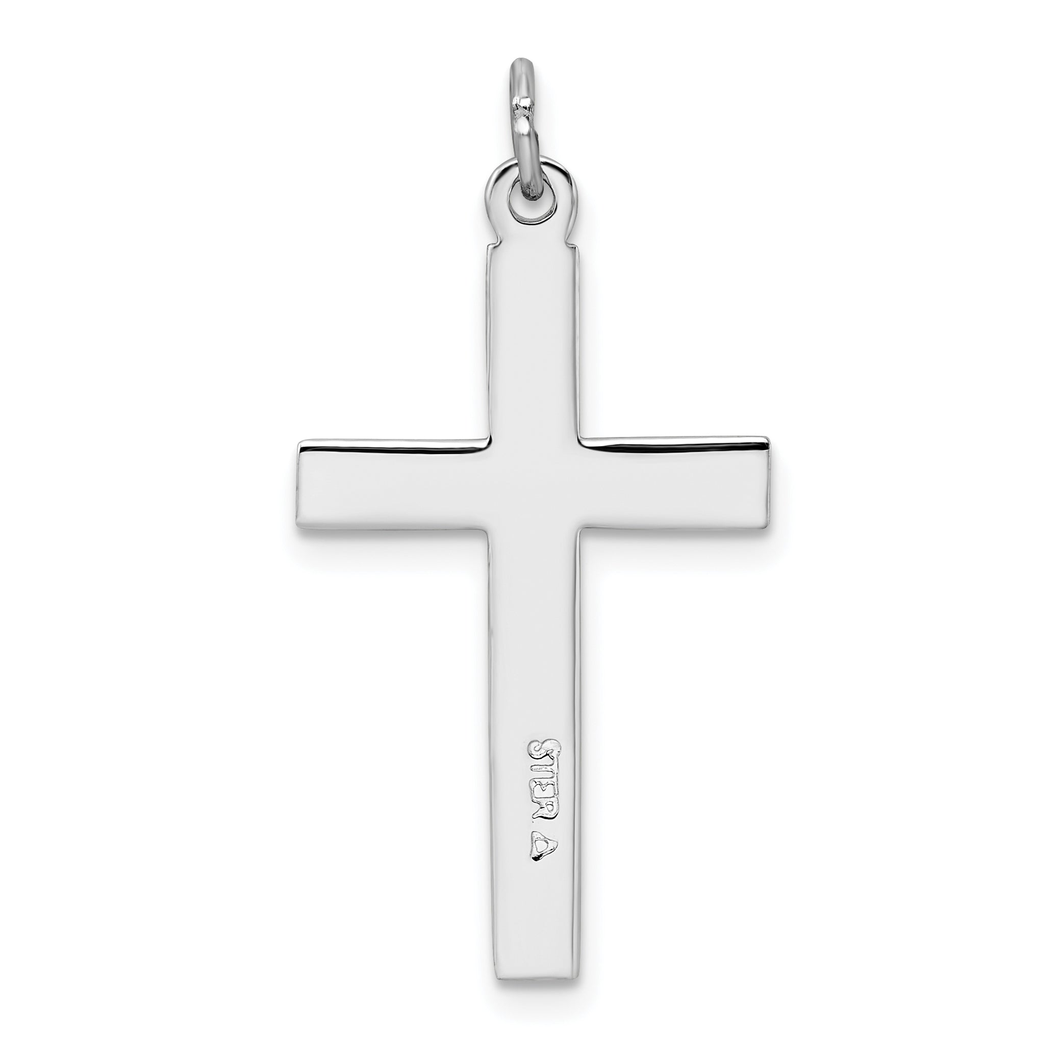 Sterling Silver Rhodium-plated Cross Pendant