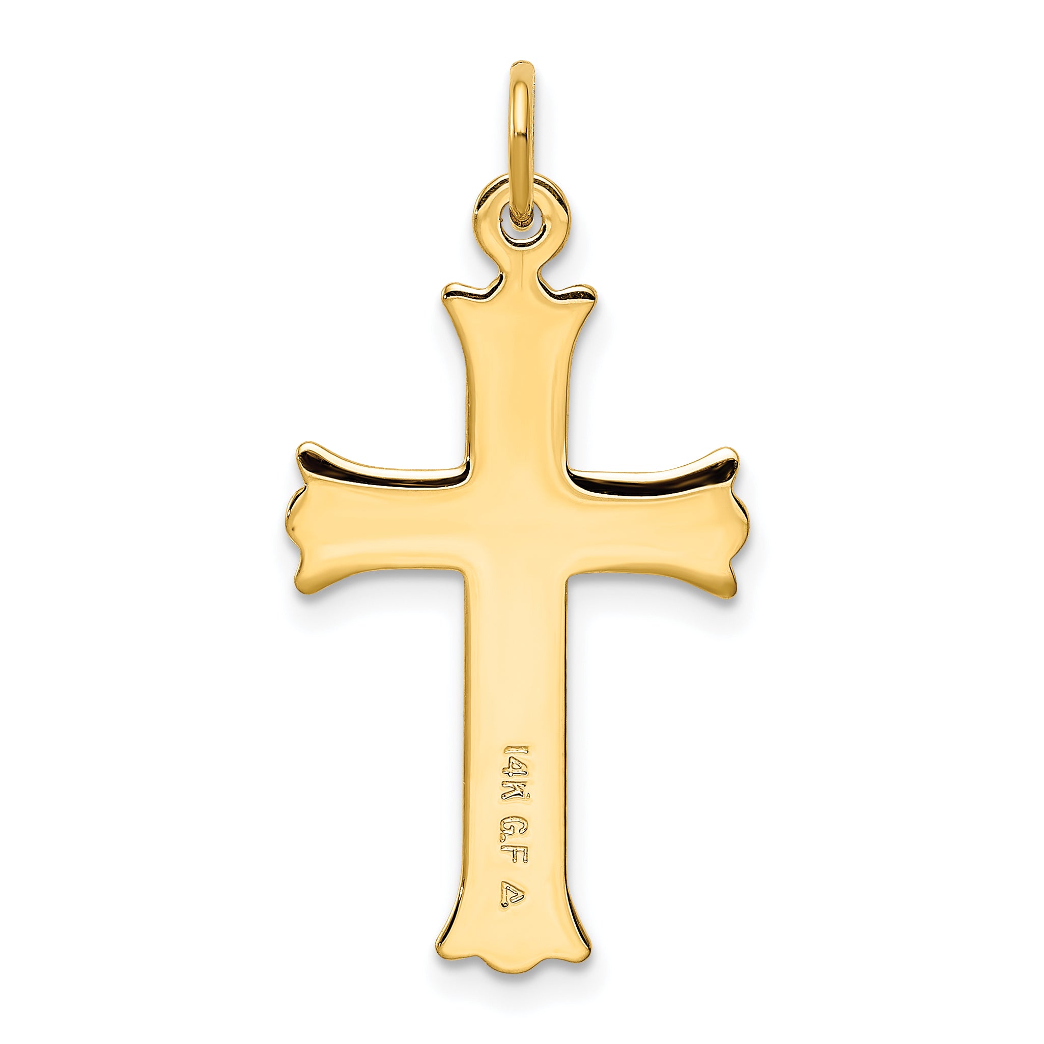 Sterling Silver Gold Tone Diamond-Cut Cross Pendant