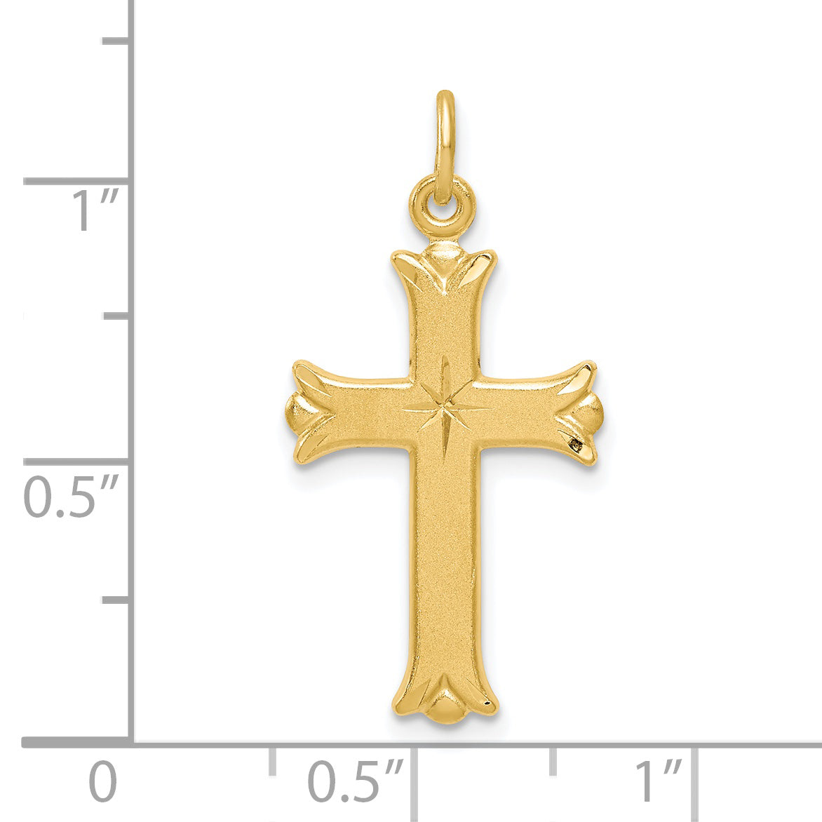 Sterling Silver Gold Tone Diamond-Cut Cross Pendant