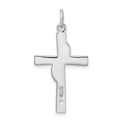 Sterling Silver Rhodium-plated & Gold Tone Cross Pendant