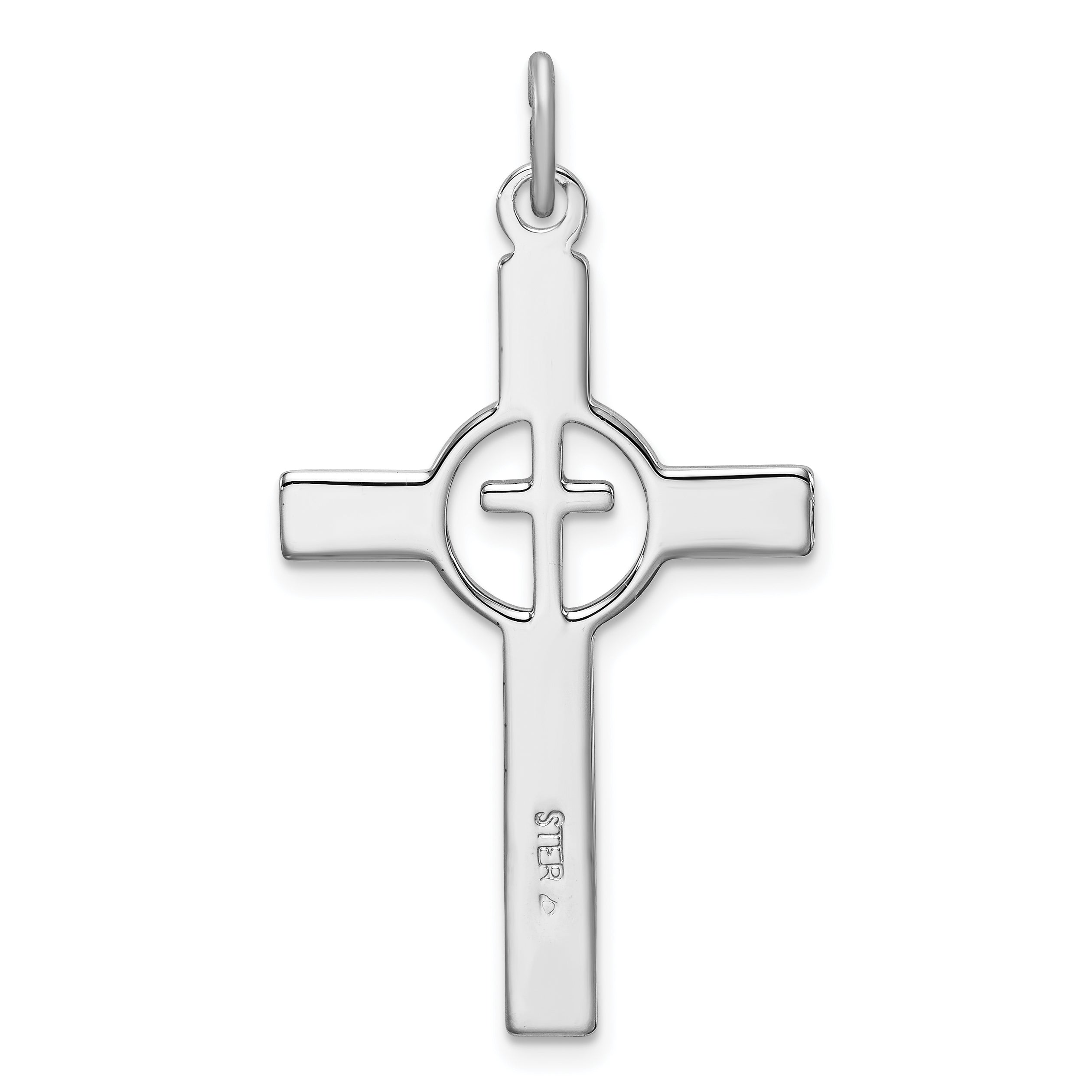 Sterling Silver Rhodium-plated & Gold Tone Cross Pendant