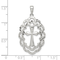 Sterling Silver Diamond-cut Cross Pendant