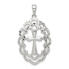 Sterling Silver Diamond-cut Cross Pendant