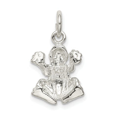 Sterling Silver 925 Frog Charm with Polished Finish Anti-Tarnish