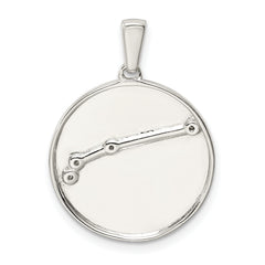 Sterling Silver Rhodium-plated & CZ Aries Zodiac Pendant