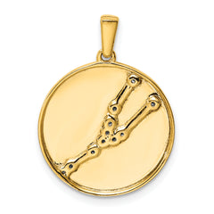 Sterling Silver Gold-plated & CZ Taurus Zodiac Pendant