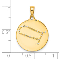 Sterling Silver Gold-plated & CZ Gemini Zodiac Pendant