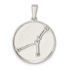 Sterling Silver Rhodium-plated & CZ Cancer Zodiac Pendant