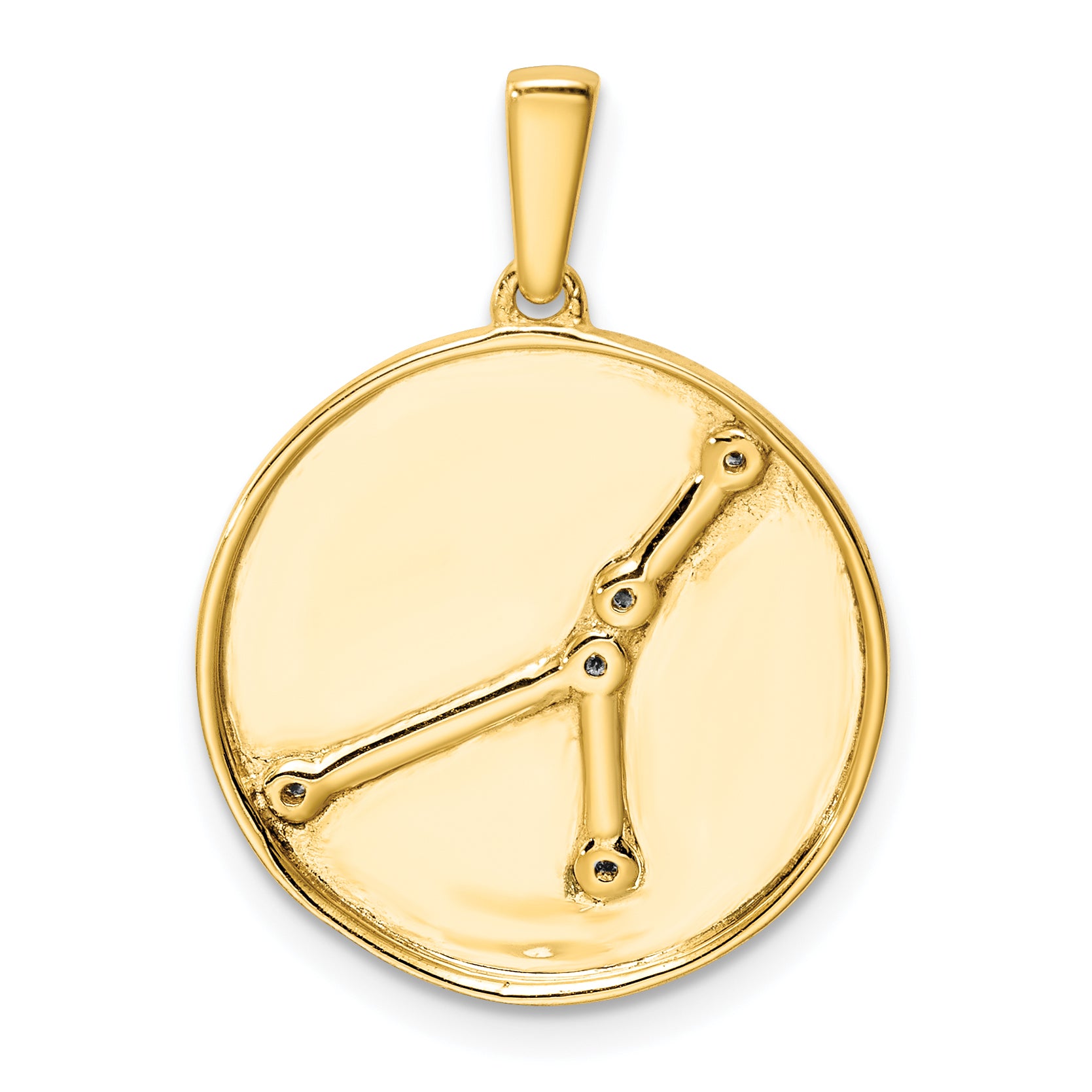 Sterling Silver Gold-plated & CZ Cancer Zodiac Pendant