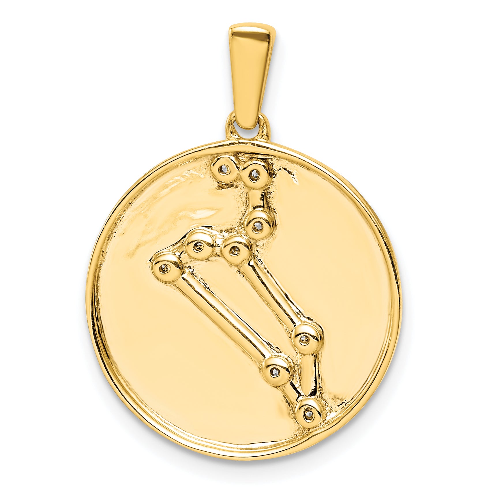 Sterling Silver Gold-plated & CZ Leo Zodiac Pendant