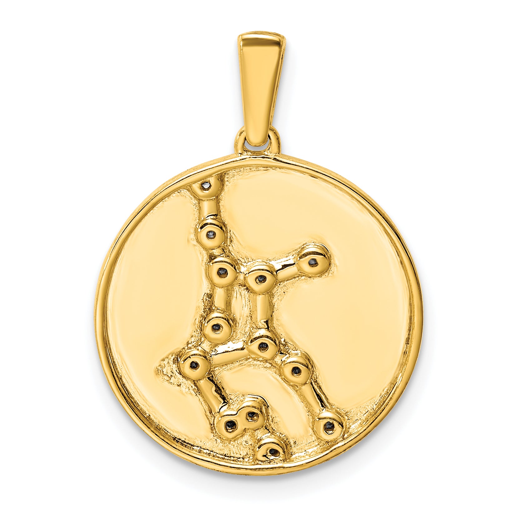 Sterling Silver Gold-plated & CZ Virgo Zodiac Pendant