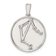 Sterling Silver Rhodium-plated & CZ Libra Zodiac Pendant