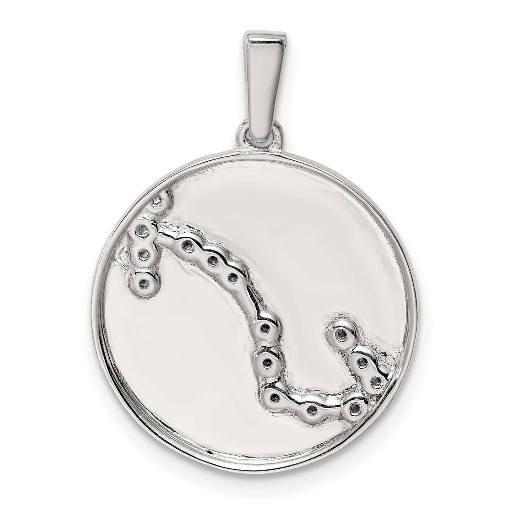 Sterling Silver Rhodium-plated & CZ Scorpio Zodiac Pendant