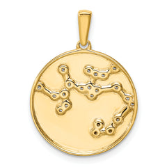 Sterling Silver Gold-plated & CZ Sagittarius Zodiac Pendant