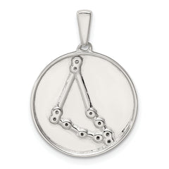 Sterling Silver Rhodium-plated & CZ Capricorn Zodiac Pendant