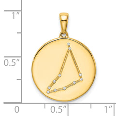 Sterling Silver Gold-plated & CZ Capricorn Zodiac Pendant