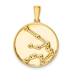 Sterling Silver Gold-plated & CZ Aquarius Zodiac Pendant