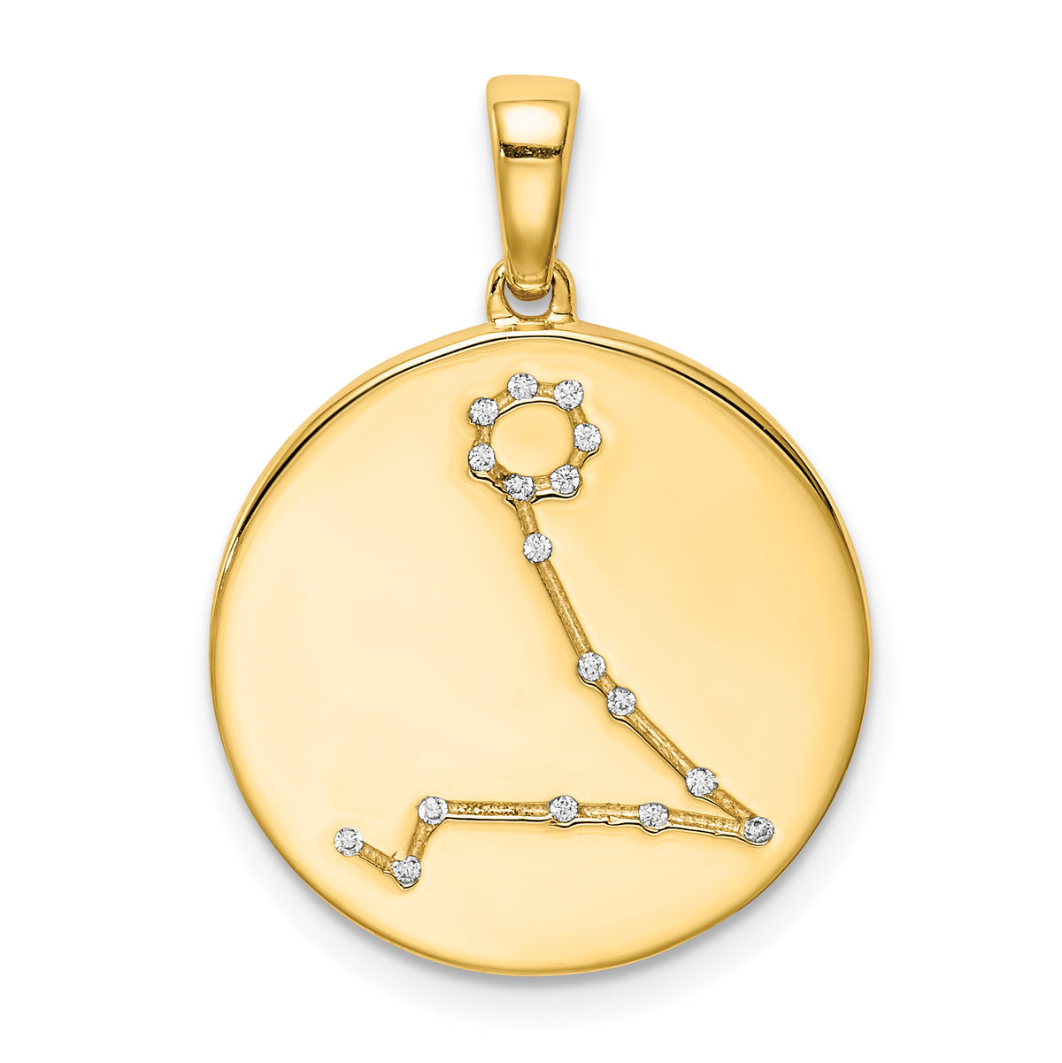 Sterling Silver Gold-plated & CZ Pisces Zodiac Pendant