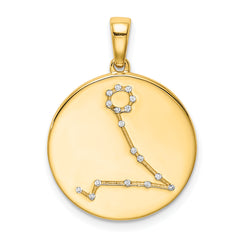 Sterling Silver Gold-plated & CZ Pisces Zodiac Pendant