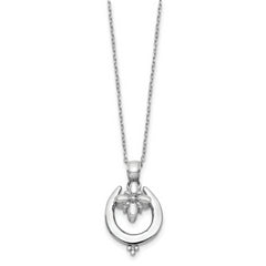 Sterling Silver Rhodium-plated Horseshoe Ash Holder 18in Necklace