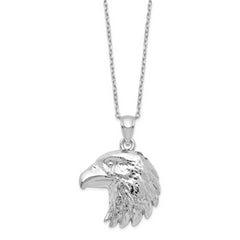 Sterling Silver Rhodium-plated Eagle Ash Holder 18in Necklace