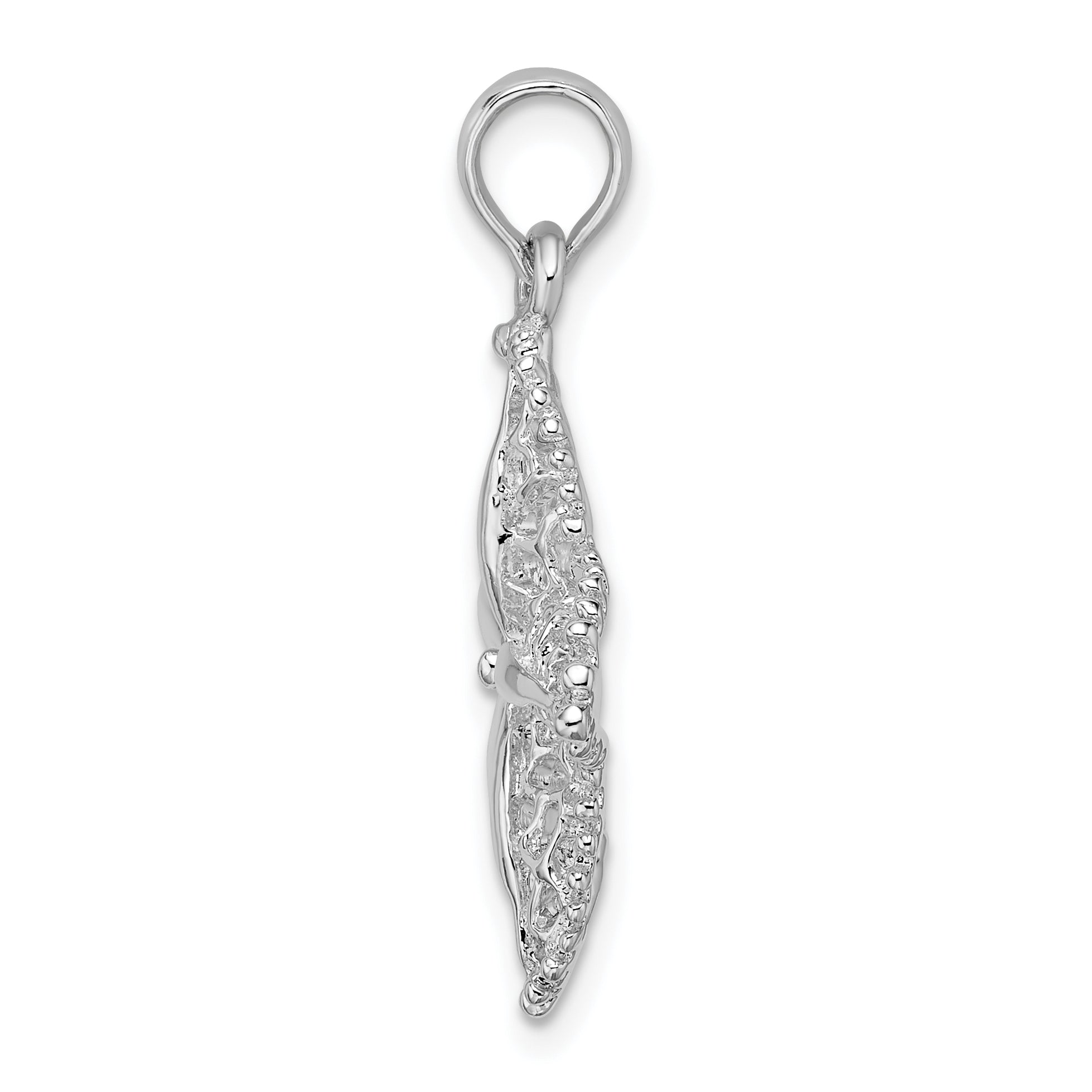 De-Ani Sterling Silver Rhodium-Plated Polished Cut-Out Filigree Starfish Pendant