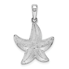 De-Ani Sterling Silver Rhodium-Plated Diamond-Cut Small Starfish Pendant