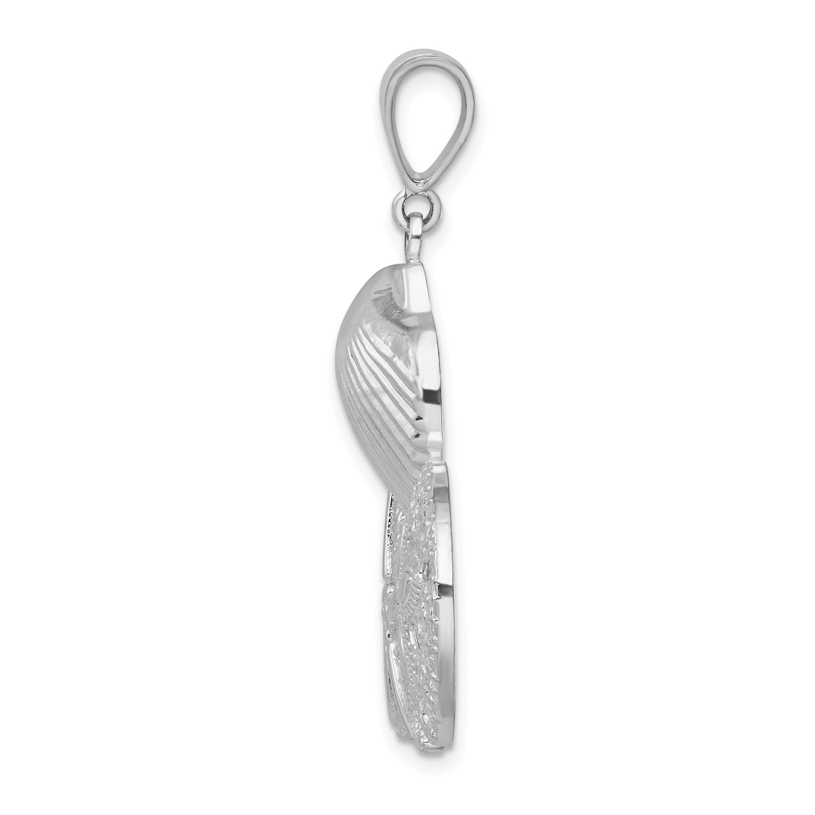 De-Ani Sterling Silver Polished and Textured Sea Life Pendant