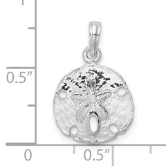 De-Ani Sterling Silver Rhodium-Plated Polished Sand Dollar Pendant