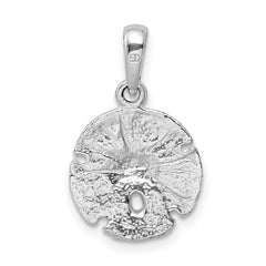 De-Ani Sterling Silver Rhodium-Plated Polished and Textured Sand Dollar Pendant