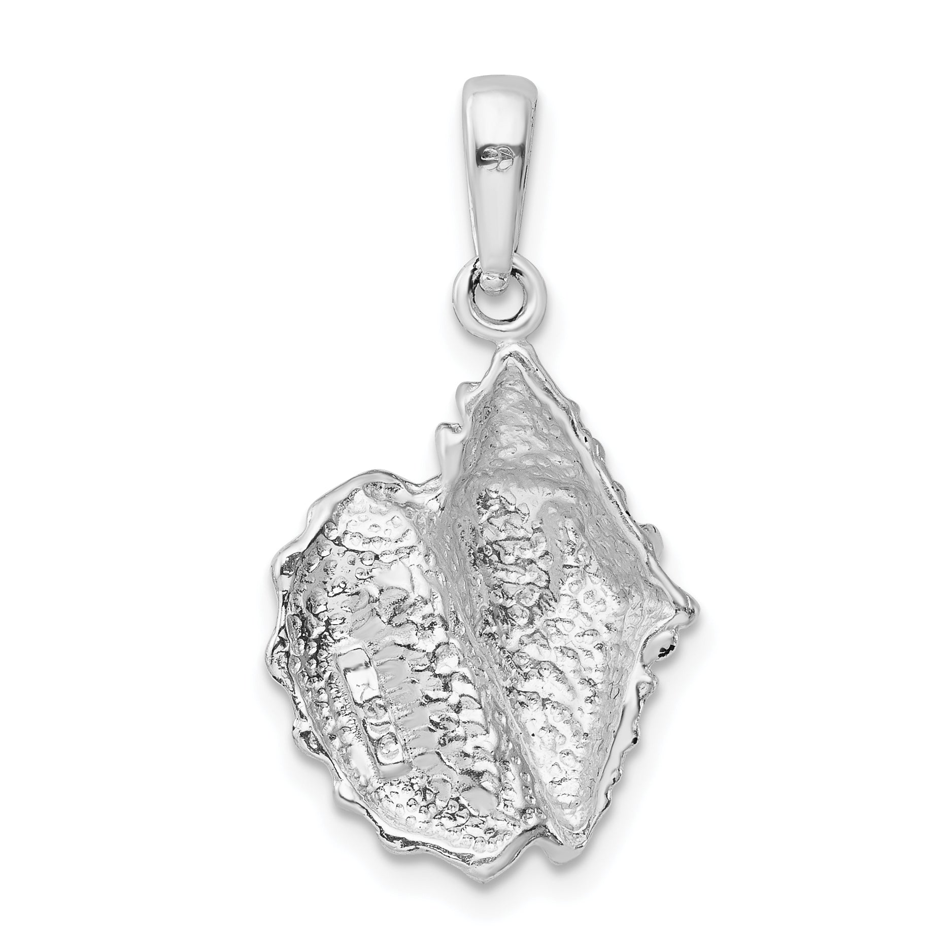 De-Ani Sterling Silver Rhodium-Plated Polished Conch Shell Pendant