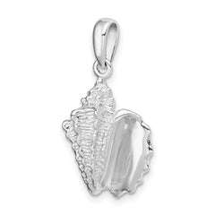 De-Ani Sterling Silver Rhodium-Plated Polished Conch Shell Pendant