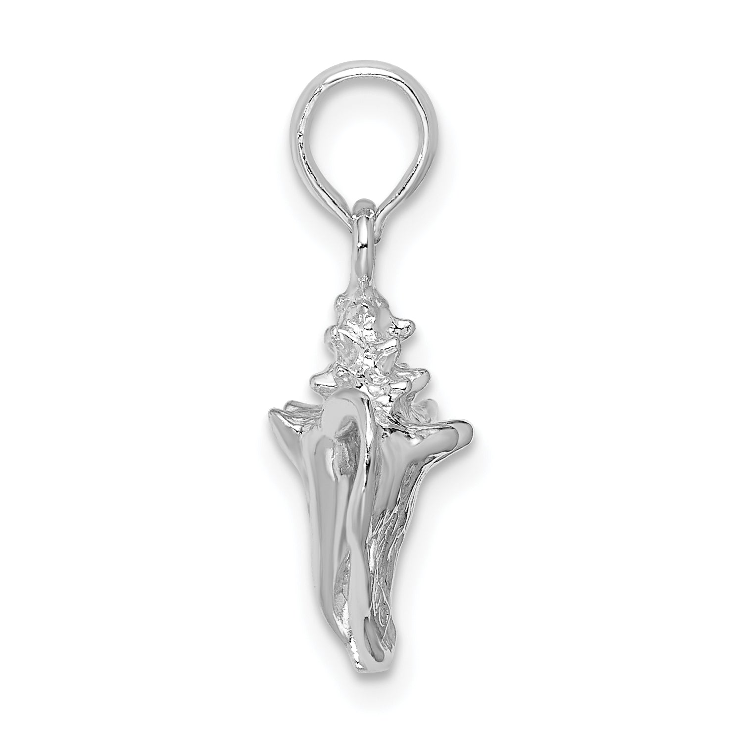 De-Ani Sterling Silver Rhodium-Plated Polished 3D Conch Pendant