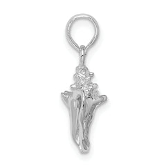 De-Ani Sterling Silver Rhodium-Plated Polished 3D Conch Pendant