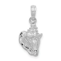 De-Ani Sterling Silver Rhodium-Plated Polished 3D Conch Pendant