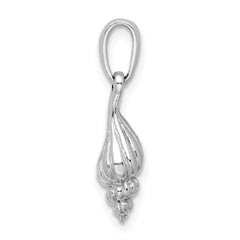 De-Ani Sterling Silver Rhodium-Plated Polished 3D Wentletrap Shell Pendant