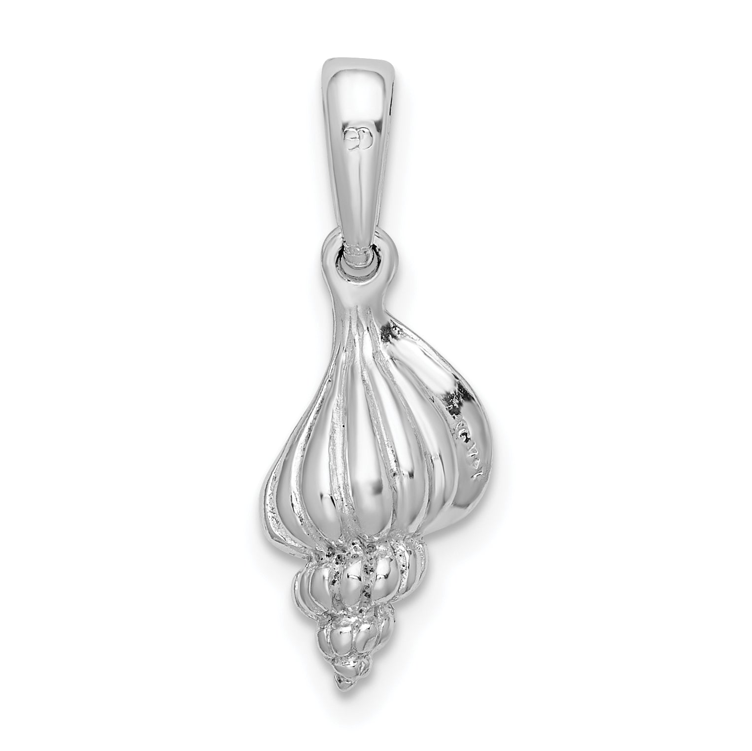 De-Ani Sterling Silver Rhodium-Plated Polished 3D Wentletrap Shell Pendant