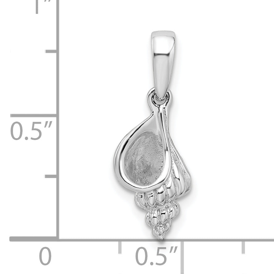 De-Ani Sterling Silver Rhodium-Plated Polished 3D Wentletrap Shell Pendant