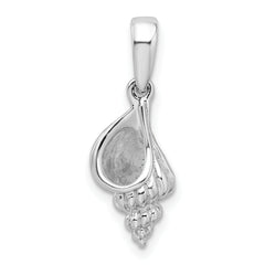 De-Ani Sterling Silver Rhodium-Plated Polished 3D Wentletrap Shell Pendant