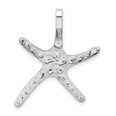 De-Ani Sterling Silver Rhodium-Plated Polished Dancing Starfish Slide