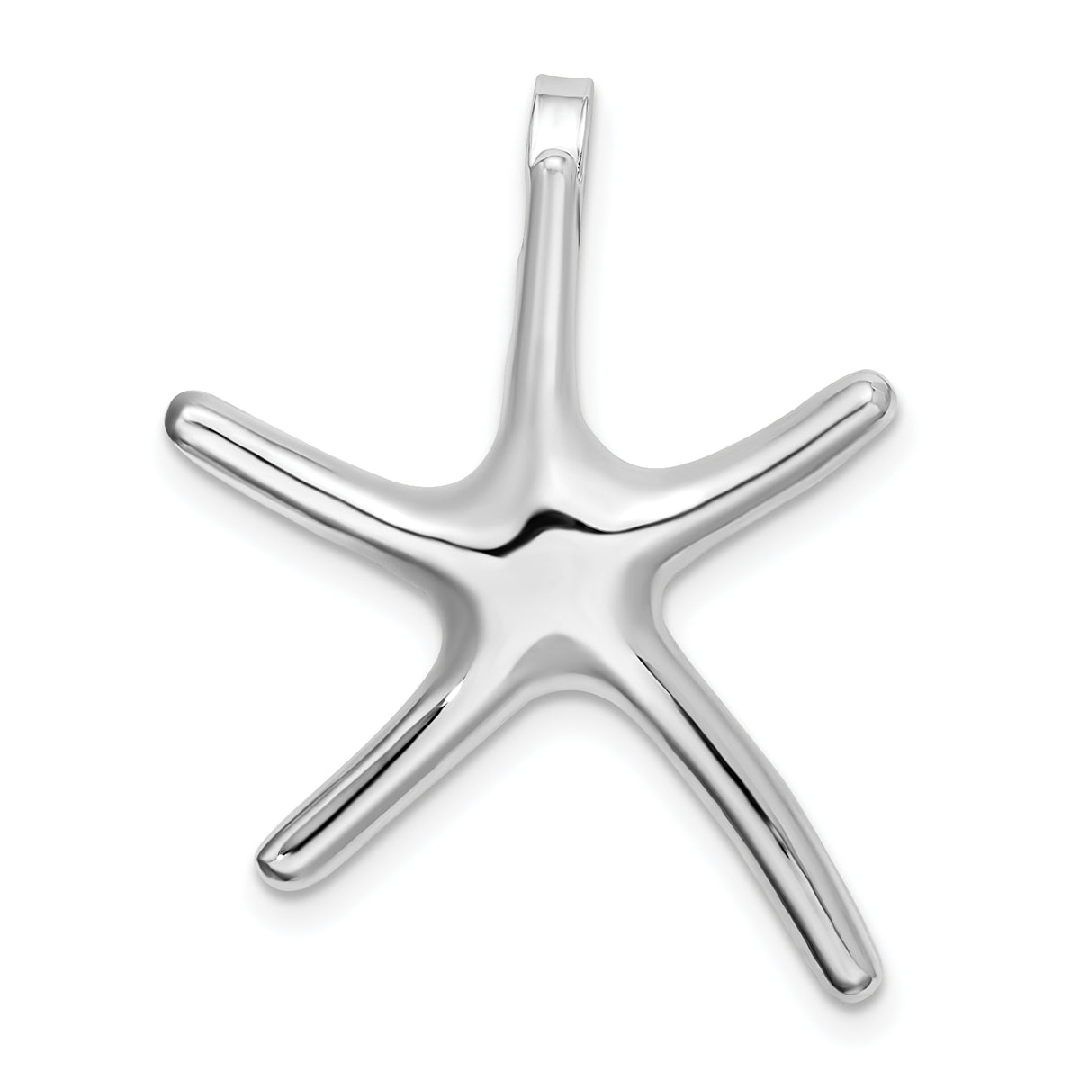 De-Ani Sterling Silver Rhodium-Plated Polished Dancing Starfish Slide