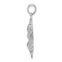 De-Ani Sterling Silver Rhodium-Plated Polished and Textured Starfish Pendant