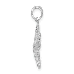 De-Ani Sterling Silver Rhodium-Plated Polished Beaded Starfish Pendant