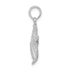 De-Ani Sterling Silver Rhodium-Plated Polished Beaded Starfish Pendant