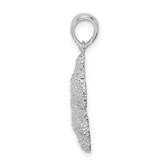 De-Ani Sterling Silver Rhodium-Plated Polished Starfish Pendant