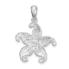 De-Ani Sterling Silver Rhodium-Plated Polished Starfish Pendant