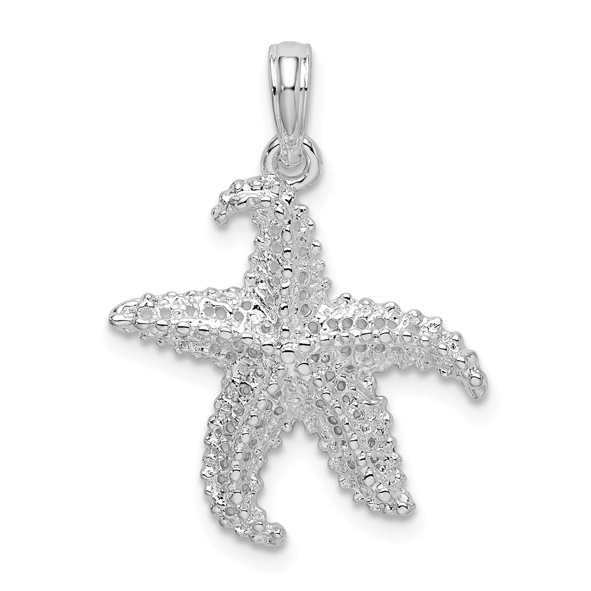 De-Ani Sterling Silver Rhodium-Plated Polished Pierced Starfish Pendant