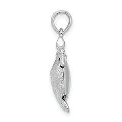 De-Ani Sterling Silver Polished 3D Moveable Sea Turtle Pendant