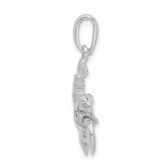 De-Ani Sterling Silver Polished 3D Moveable Lobster Pendant