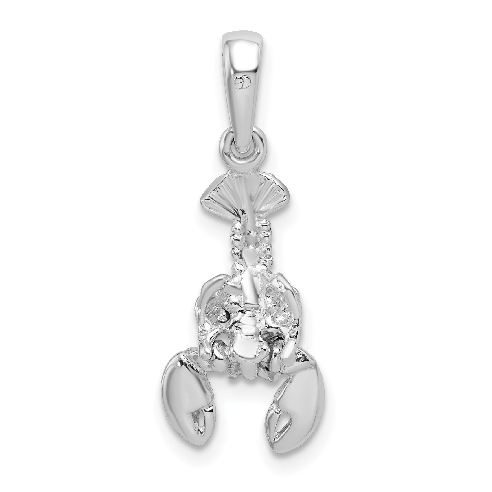 De-Ani Sterling Silver Polished 3D Moveable Lobster Pendant